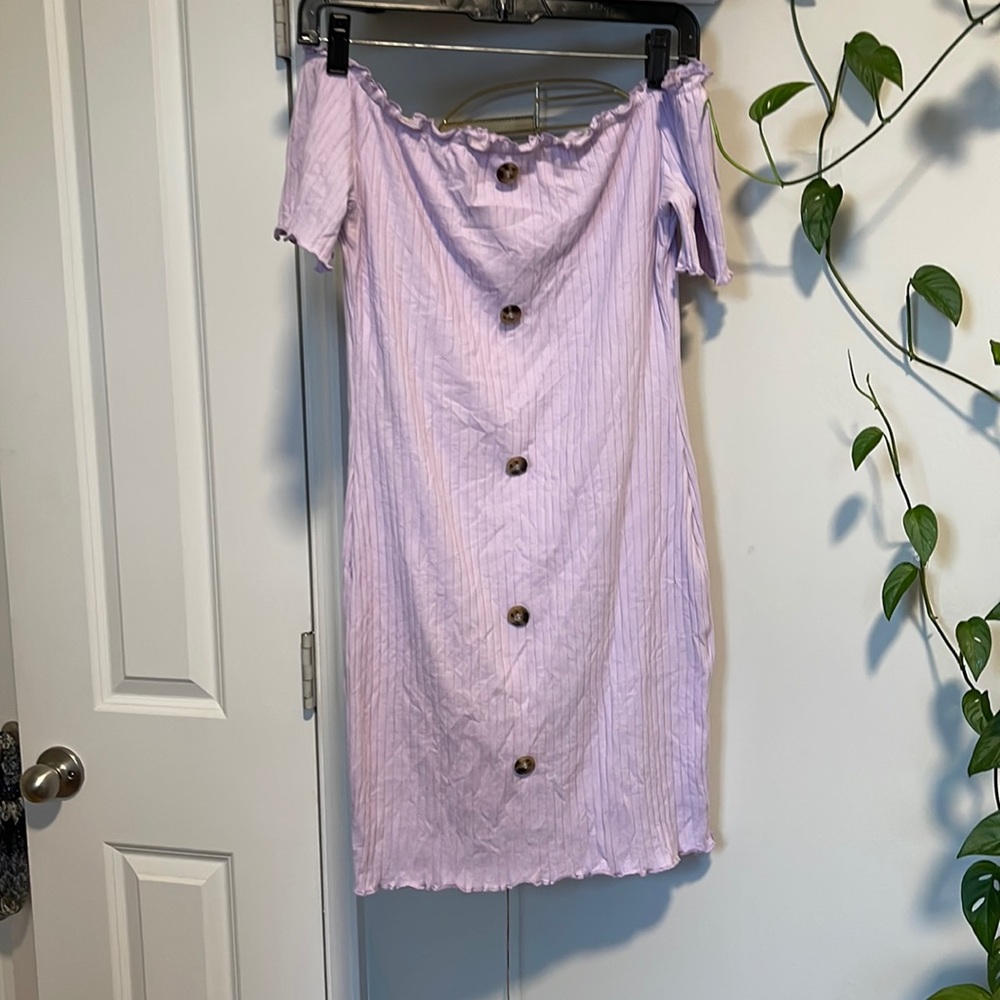 SHEIN off the shoulder ruffled lavender dress Size Large